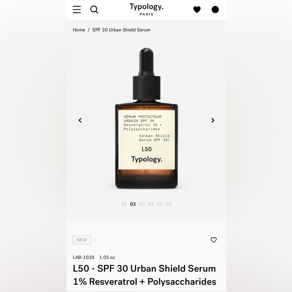 Typology SPF 30 Urban Shield Serum
